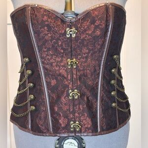 Steampunk Brown Brocade Corset